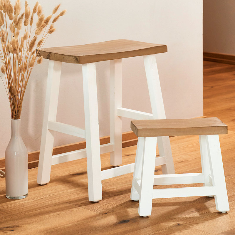 Gracie Oaks Heitman Solid Wood Accent Stool Wayfair